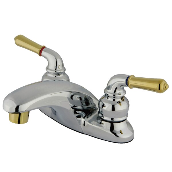 4" Centerset Bathroom Faucet, Chrome/Polished Brass